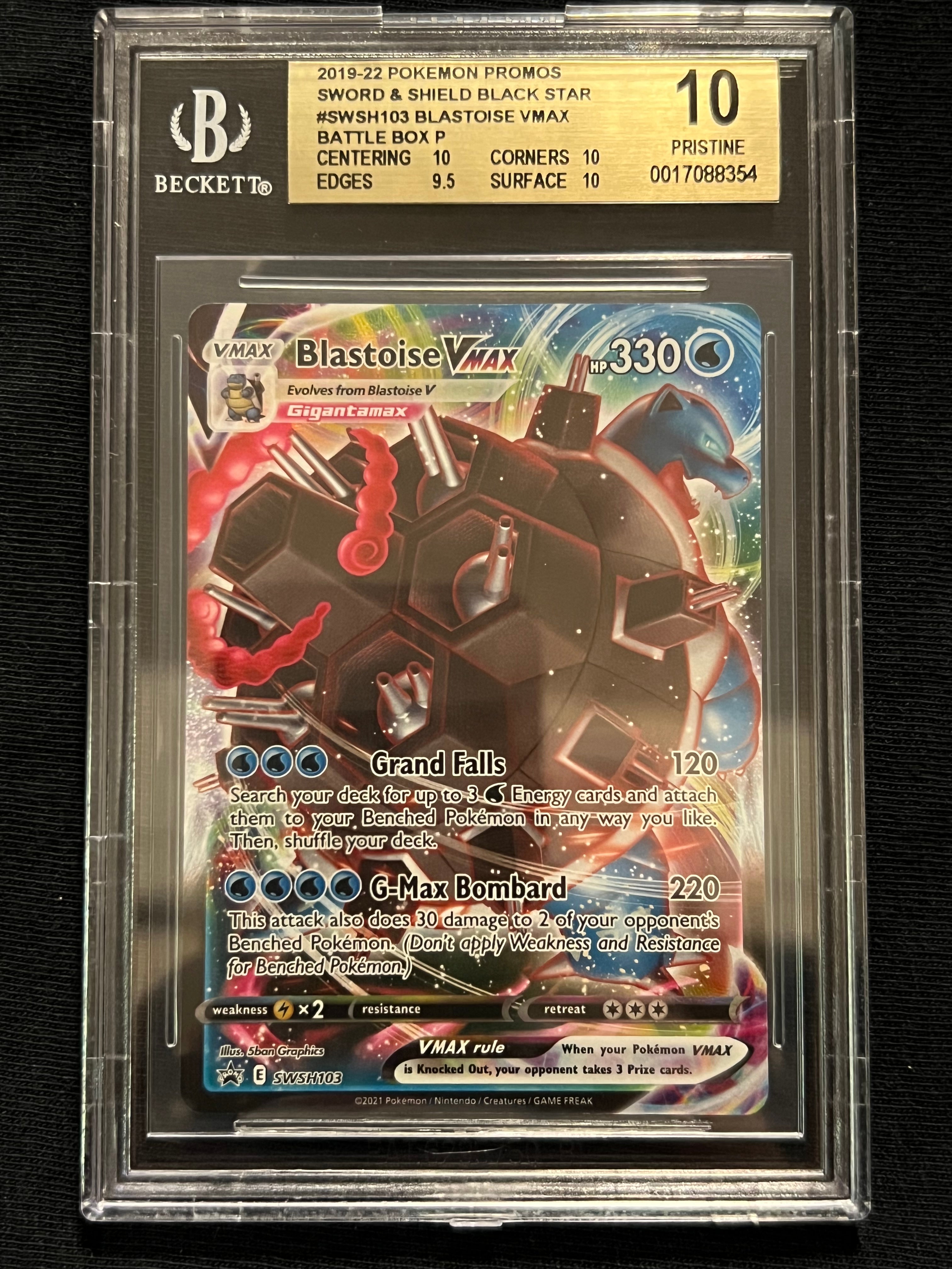 2019-22 POKEMON PROMOS SWORD & SHIELD BLACK STAR #SWSH103 BLASTOISE VMAX BATTLE BOX P